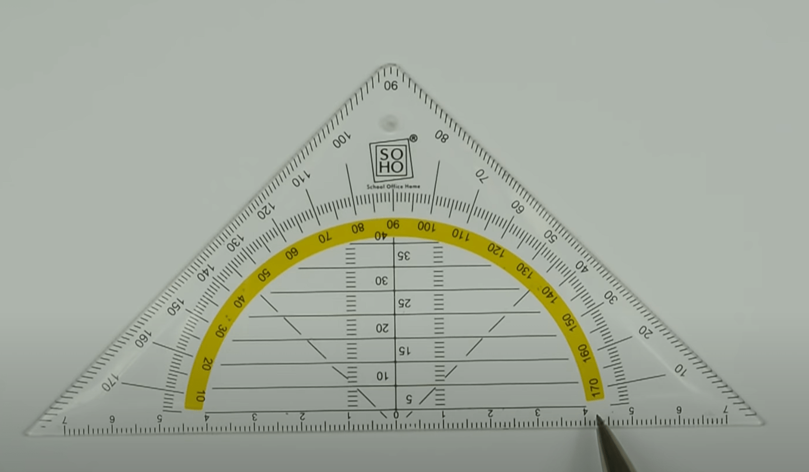 Hoek meten met geodriehoek
