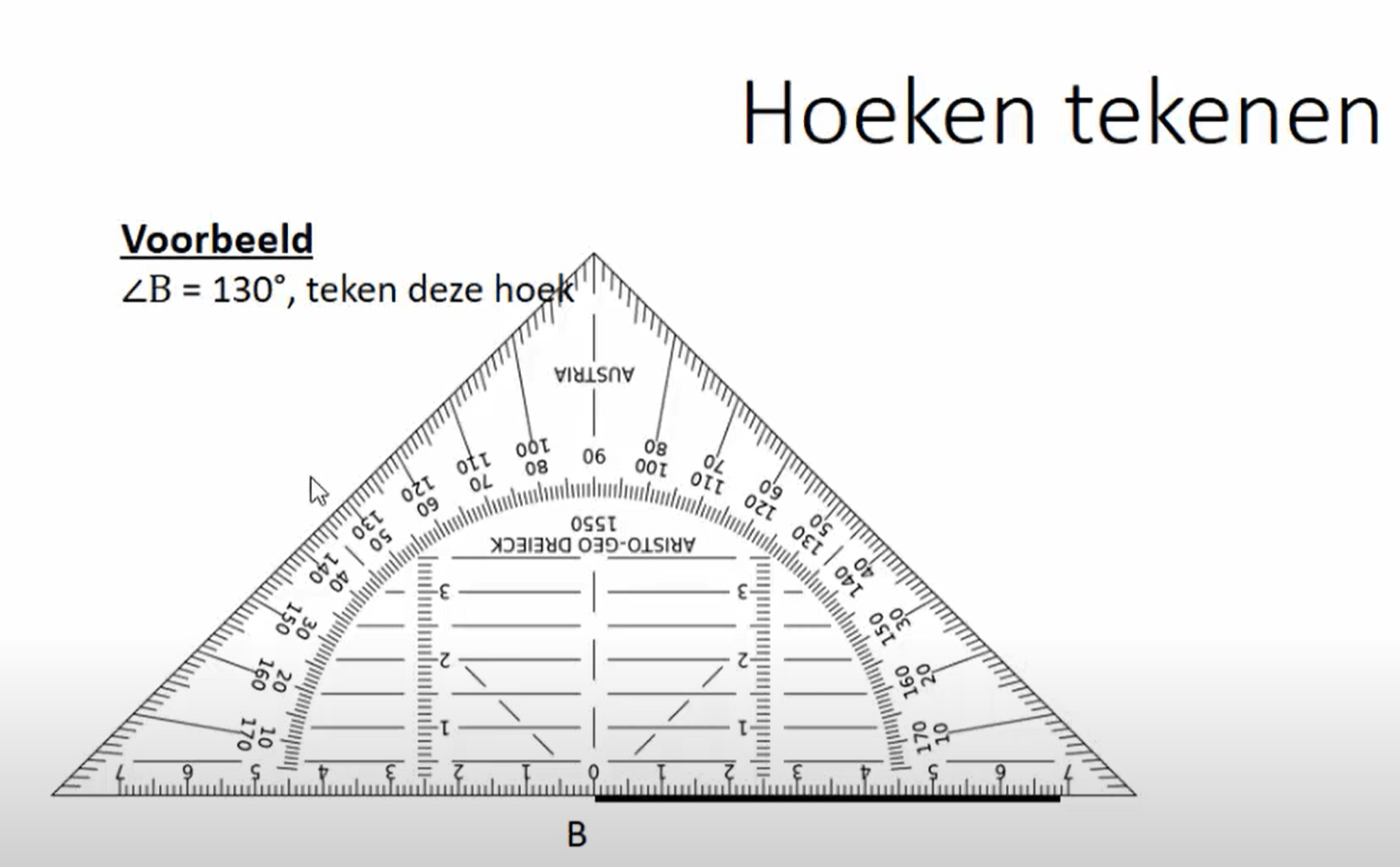 Hoek tekenen met geodriehoek 2
