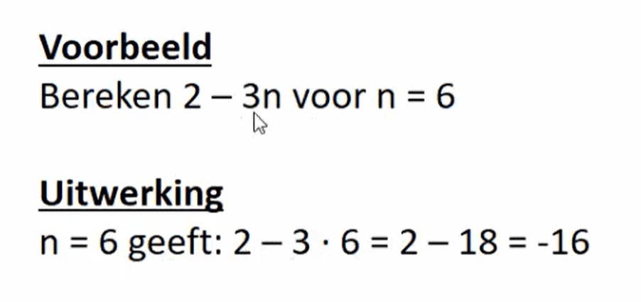 Getallen in de plaats van letters