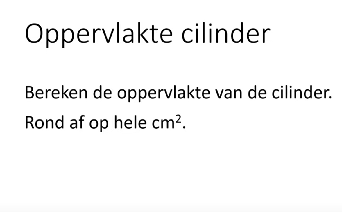 Oppervlakte cilinder berekenen
