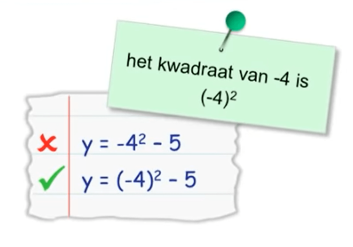 Rekenen binnen formules met kwadraten