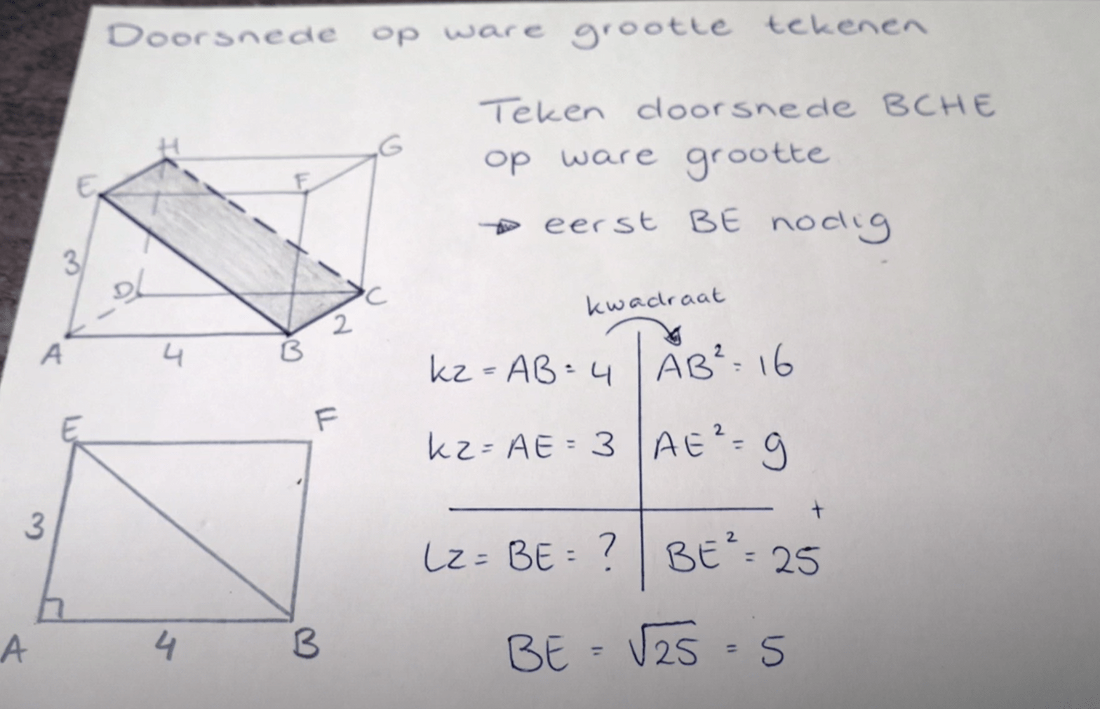 Doorsnede tekenen op ware grootte 1