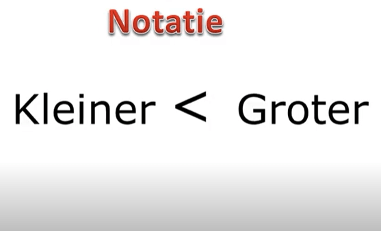 Kleiner dan, groter dan en gelijk aan