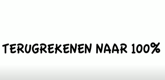 Terugrekenen naar 100% - 1