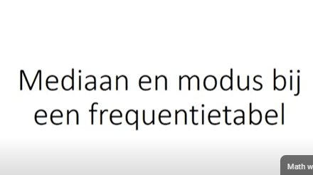 Modus en mediaan berekenen uit een tabel