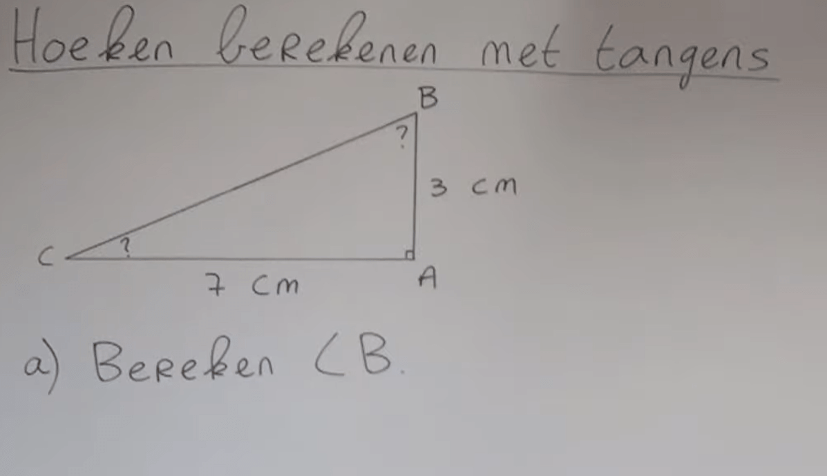 Hoek berekenen met tangens 1